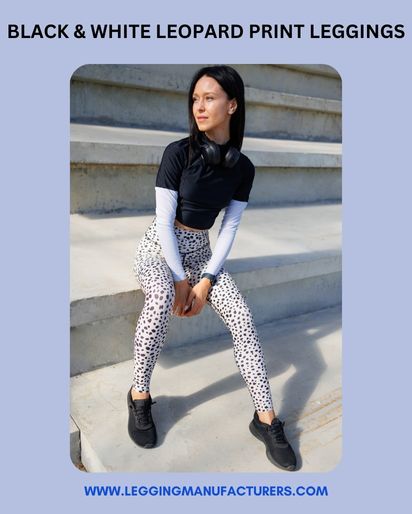 black & white leopard print leggings