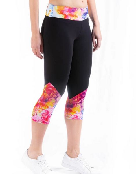 custom high waisted printed stretch capri leggings manufacturers