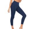 wholesale bulk polyester super stretchy yoga capri leggings with pocket