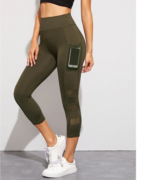 custom breathable nylon womens gym capri leggings