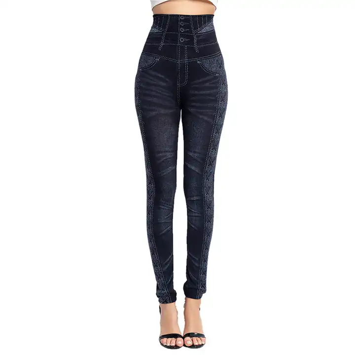 custom stretch skinny fit high waist jeggings