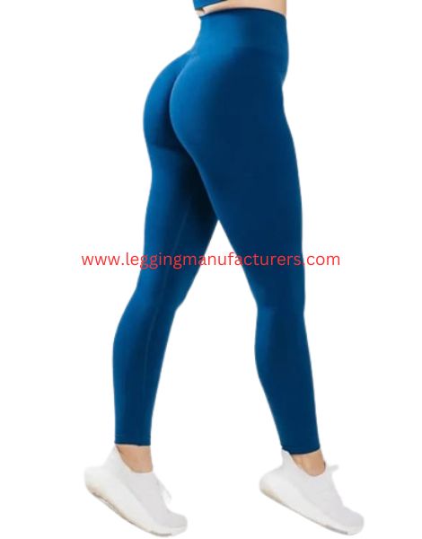 high waisted blue yoga leggings supplier