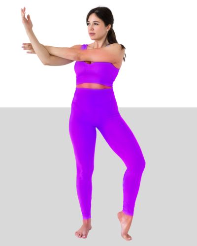 neon purple exercise leggings wholesale