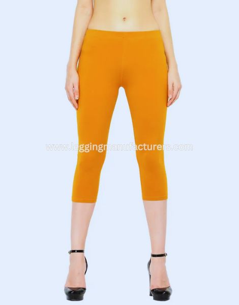 Women Orange Yoga Capri Leggings Manufacturer