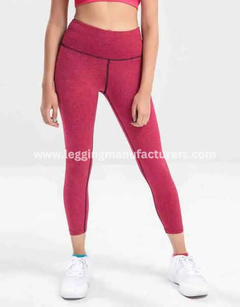 Red Crossover Waist Gym Leggings Red Crossover Waist Gym Leggings Manufacturer