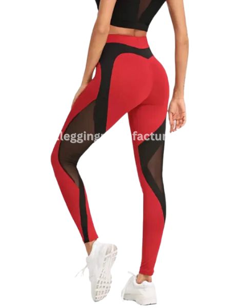 red and black mesh compression leggings manufacturer