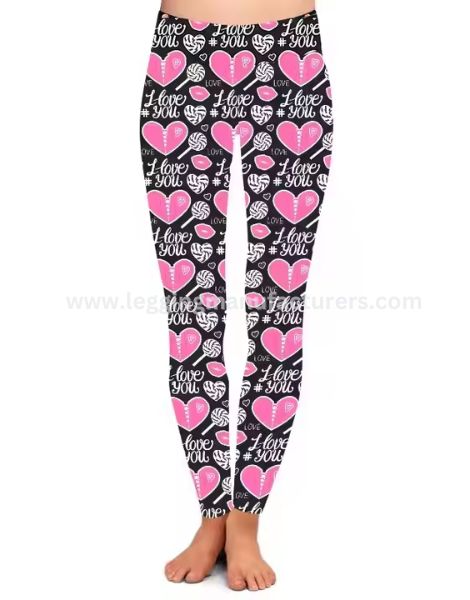 Heart & I Love You Printed Valentine Leggings Wholesale