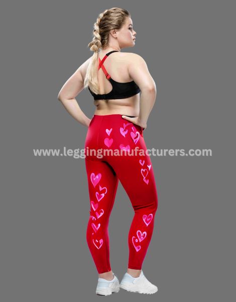 love heart printed plus size leggings wholesale