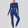 blue highwaist mesh leggings set vendor