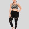 camo print bra with highwaist mesh leggings wholesaler