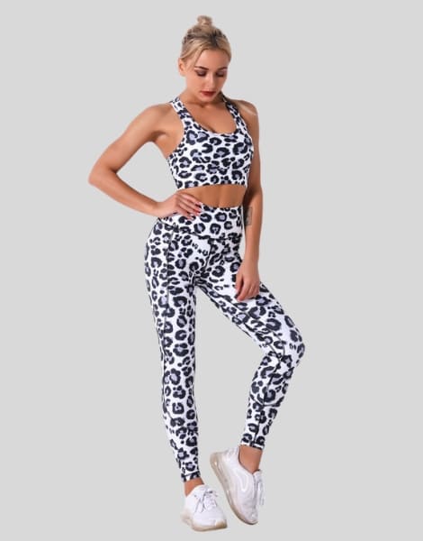 Green Leopard Print Highwaist Leggings Set Vendor green leopard print highwaist leggings set in bulk