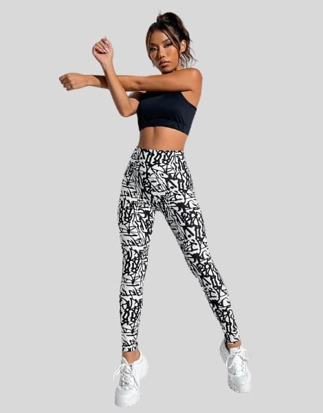 printed highwaist leggings black bra manufacturer