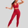 red highwaist leggings set supplier