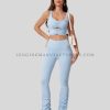 wholesale butterfly fold flared leggings with fancy crop top
