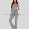 flared leggings with henley neck top manufacturer