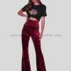 velvet flared leggings with crop t shirt manufacturer