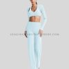 wholesale flared leggings with full sleeve crop top