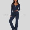 custom flared leggings with henley neck top