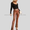 custom leather flared leggings with top