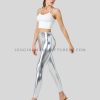 custom metallic shiny dance leggings