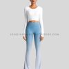 custom ombre print flared leggings with cross back top