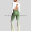 wholesale ombre print flared leggings with cross back top