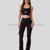 butterfly fold flared leggings with fancy crop top supplier