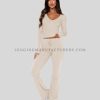 flared leggings with henley neck top supplier