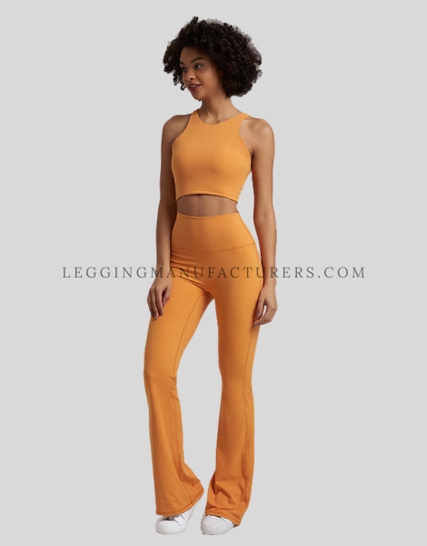 Unbranded Workout Flared Leggings with Sports Bra workout flared leggings with sports bra in bulk