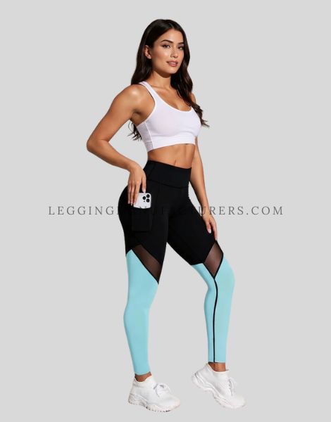 mesh panel pocket leggings supplier
