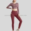 pocket leggings with full sleeve crop top supplier