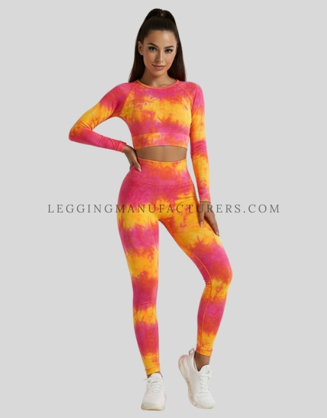 custom tie dye print compression leggings