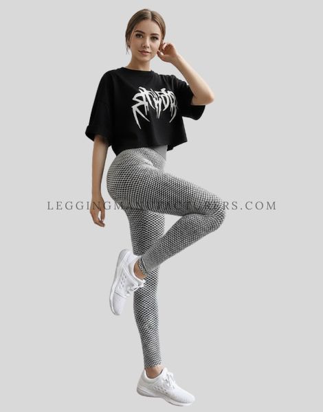honeycomb pattern tummy control leggings supplier