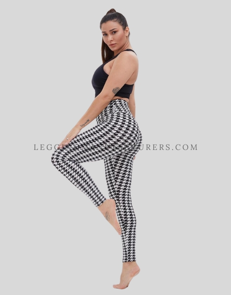 houndstooth print compression leggings supplier