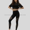 mesh panel tummy control leggings supplier