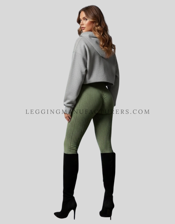 solid ribbed scrunch leggings supplier