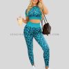 leopard print sculpt leggings with crop top supplier