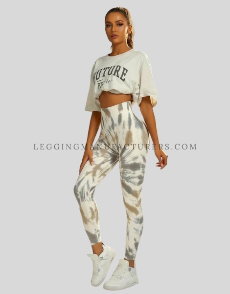 tie dye sculpt leggings with t-shirt supplier