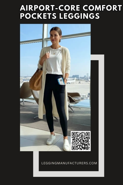 comfortable travel leggings styled for airport look