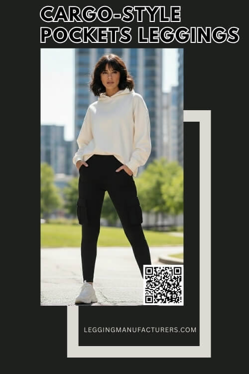 trendy leggings with cargo-style side pockets