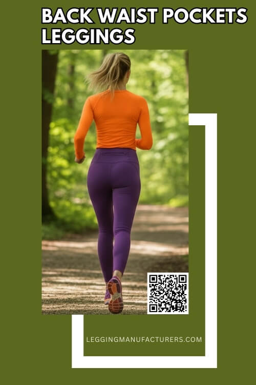 fitted leggings with secure back waist pocket