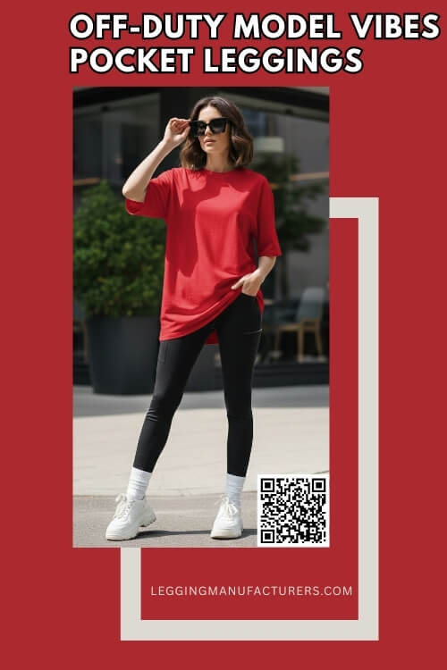 casual chic leggings styled with oversized top