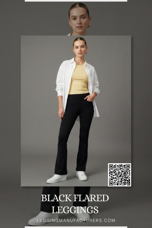 Black flared leggings for daily wear Black flared leggings for daily wear