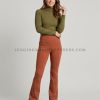 warm terracotta flared leggings supplier