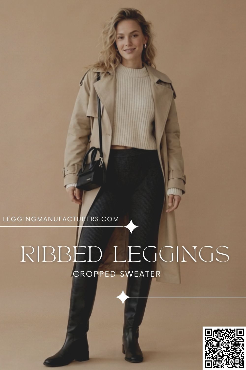 Ribbed winter leggings look