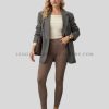 mocha ribbed leggings with off-shoulder top supplier